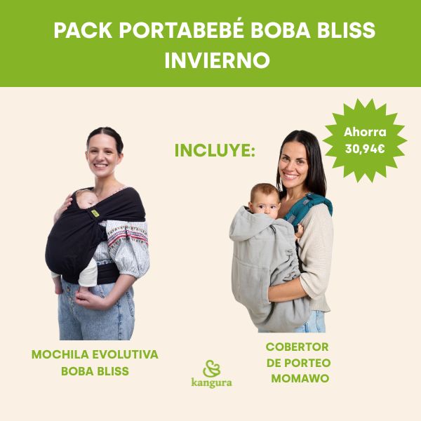 Kangura portabebés Pack Portabebé Boba Bliss Invierno Black + Grey