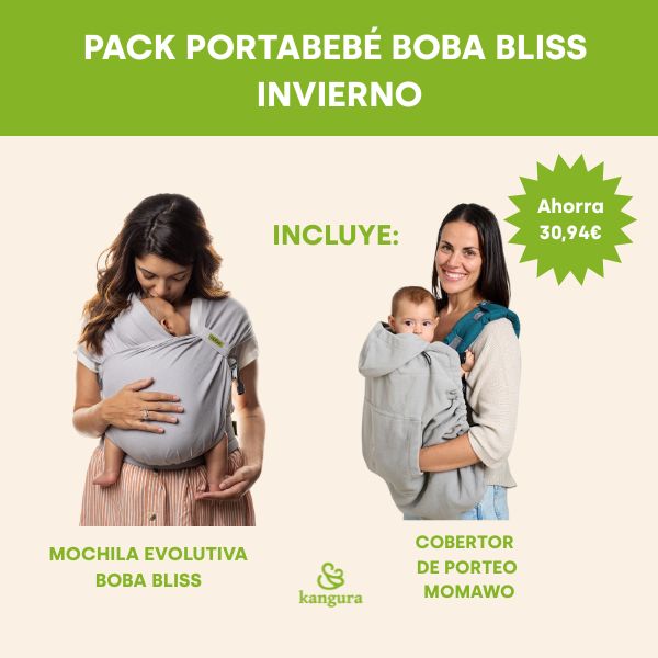 Kangura portabebés Pack Portabebé Boba Bliss Invierno Grey + Grey