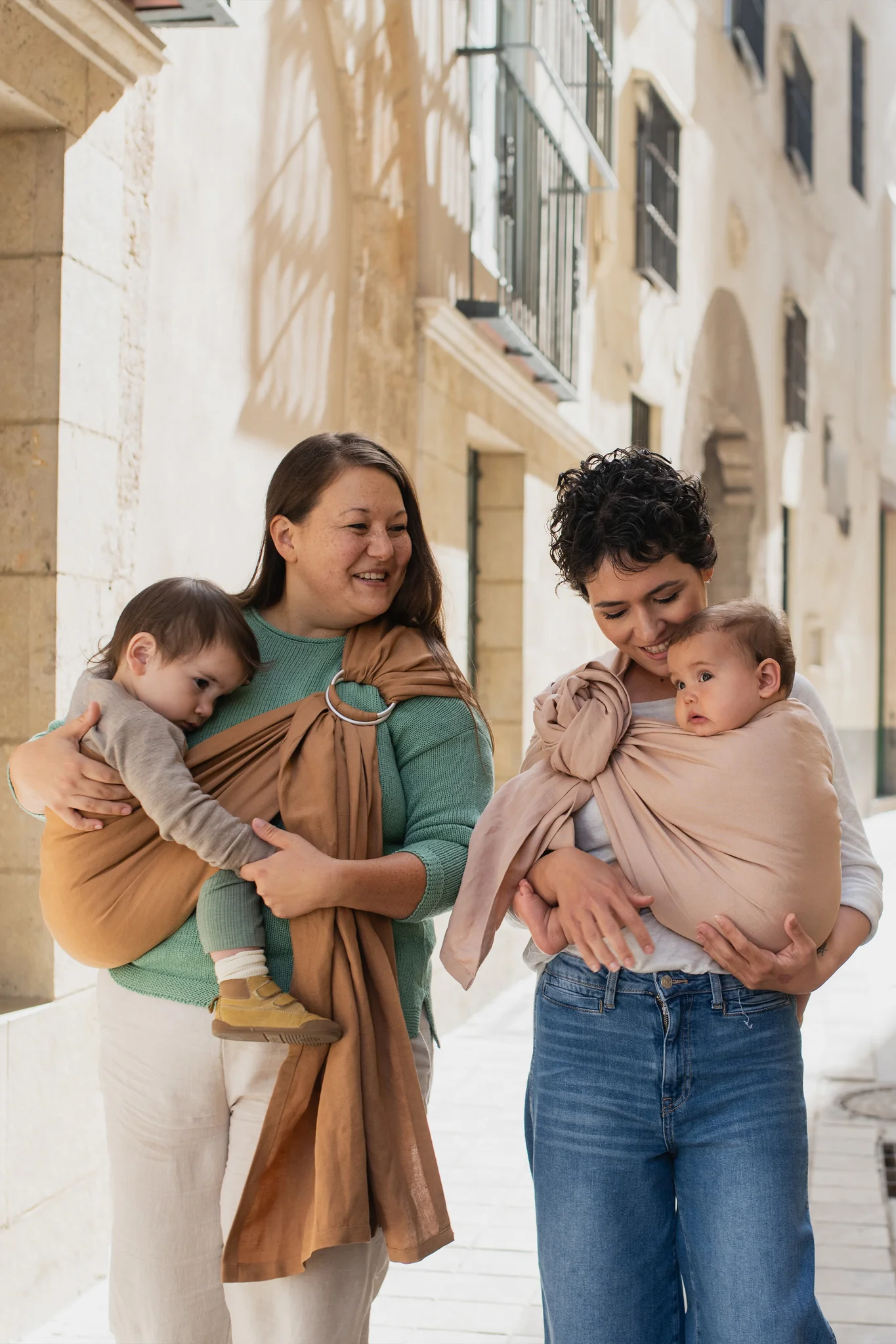 Kangura portabebés Bandolera Portabebé Boba Ring Sling Peony Pink