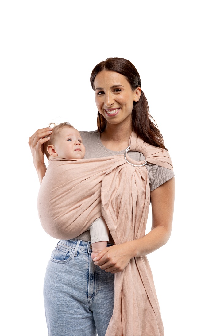 Kangura portabebés Bandolera Portabebé Boba Ring Sling Peony Pink