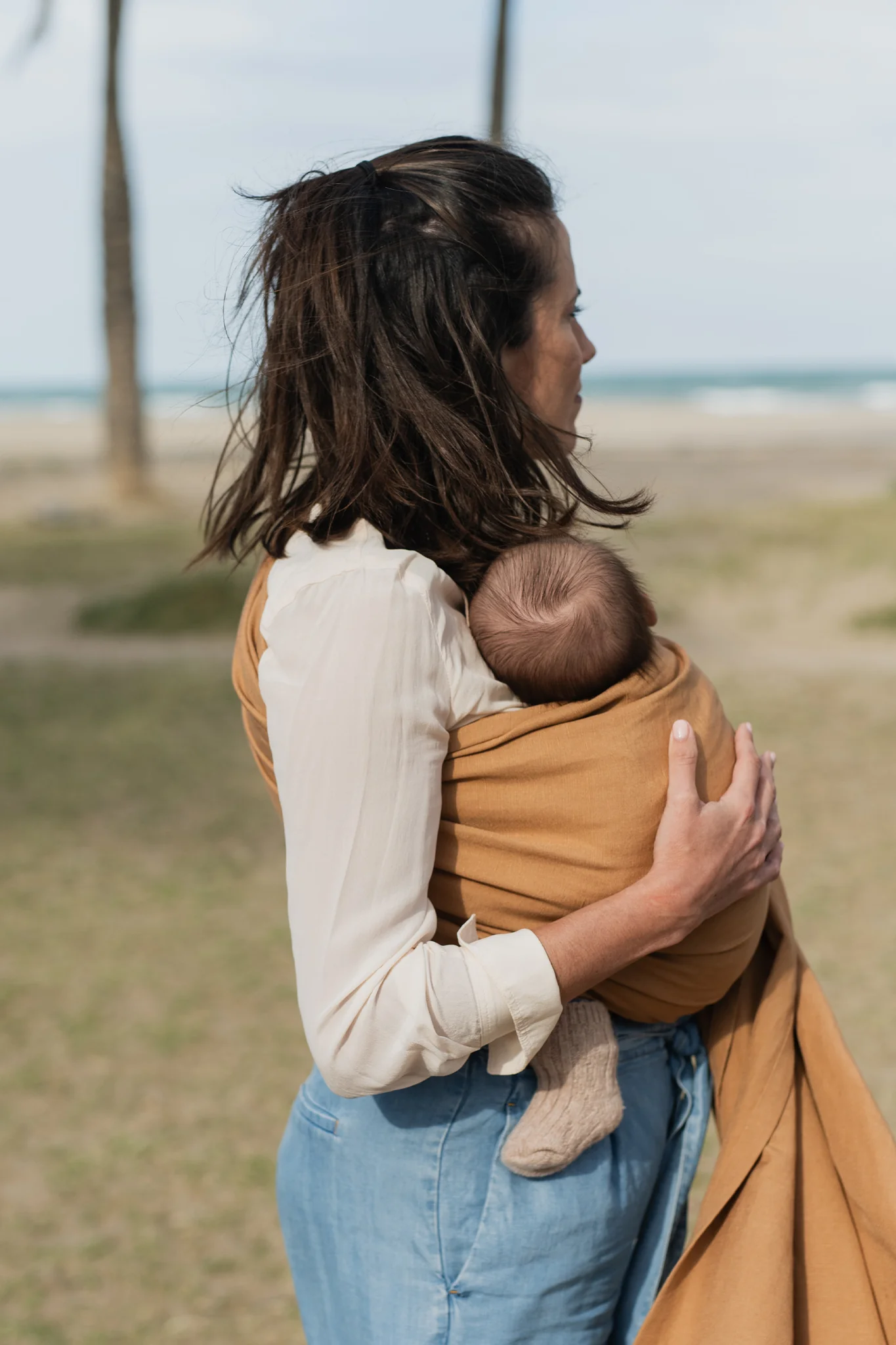 Kangura portabebés Bandolera Portabebé Boba Ring Sling Rye Brown