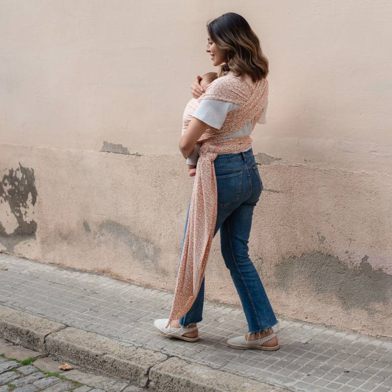Kangura portabebés Fular elástico portabebés Boba Wrap Bambú Serenity Blush Meadow