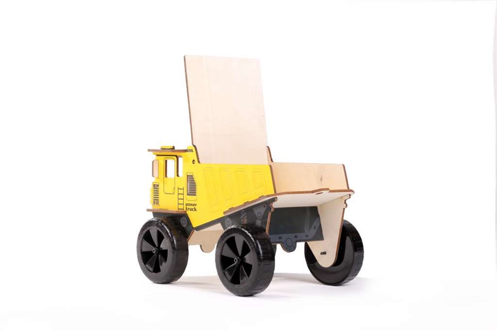 Kangura portabebés Camión juguete madera Mamatoyz Bam Bam Amarillo