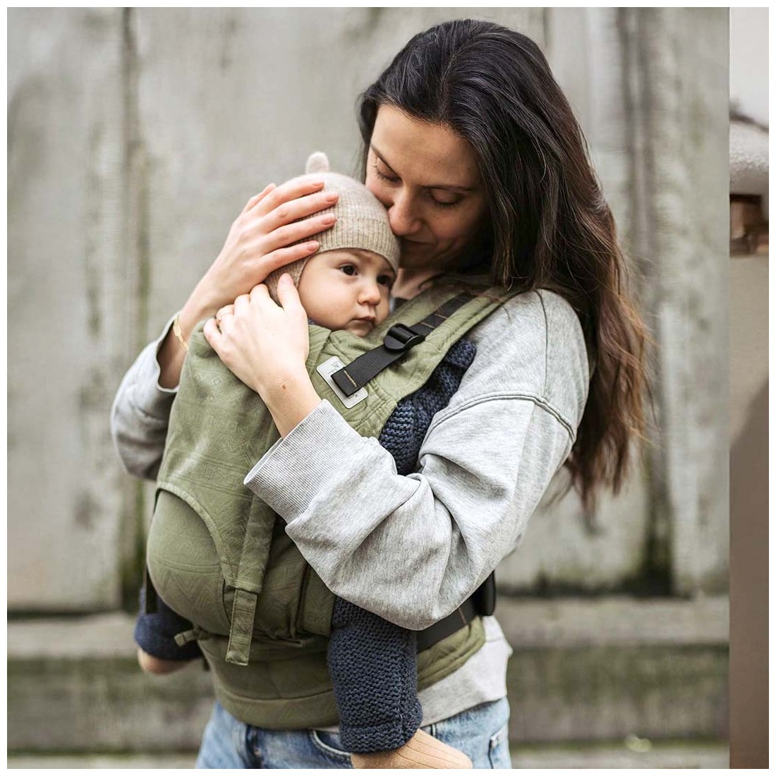 Kangura portanadons Motxilla ergonòmica Fidella Fusion Toddler 2.0 Cubic Lines Moss