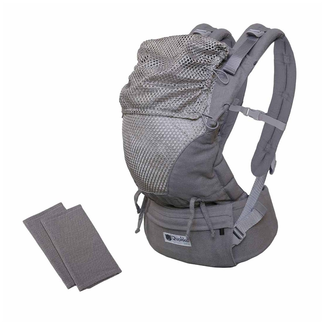 Kangura portabebés Mochila Portabebés Quokkababy Mesh Light Grey