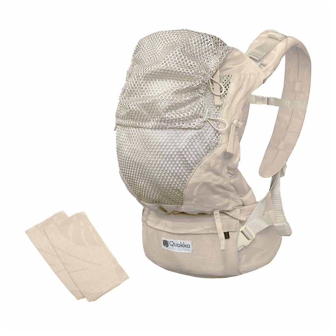 Kangura portabebés Mochila Portabebés Quokkababy Mesh Taupe Leaves